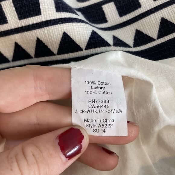 J Crew Women's White Black Bold Textured Geometric‎ Print Dress Size 0 Modern - Picture 6 of 12